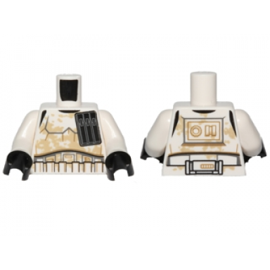 white torso sw armor stormtrooper narrow black ammo pouch and tan dirt stains pattern white arms black hands