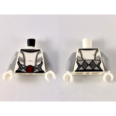 white torso sw female robe with reddish brown belt buckle pattern asajj ventress 75087 light bluish gray arms white hands