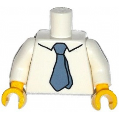 white torso simpsons shirt with collar sand blue tie pattern white arms yellow hands