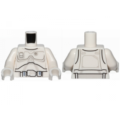 white torso sw mandalorian armor plates detailed pattern white boba fett concept design white arms white hands