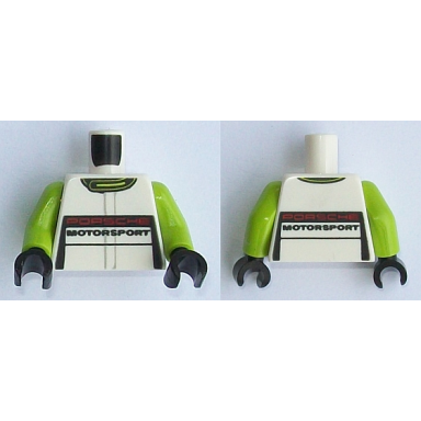 white torso speed champions with porsche motorsport pattern lime arms black hands
