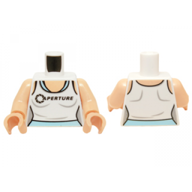 white torso female outline white tank top with aperture over bright light blue tank top pattern light nougat arms light nougat hands