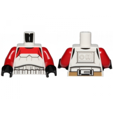 white torso sw armor stormtrooper detailed armor with red marking without shoulder belts pattern red arms black hands