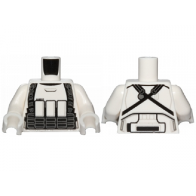 white torso sw armor stormtrooper ep 7 with black ammunition and utility belts pattern white arms white hands