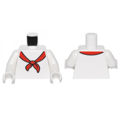 white torso red scarf pattern white arms white hands