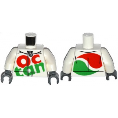 white torso octan logo racing suit with silver zipper pattern white arms dark bluish gray hands