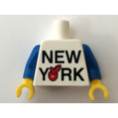white torso new york big red apple pattern blue arms yellow hands