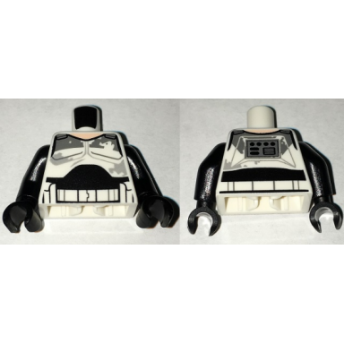 white torso sw armor commander wolffe dirt stains pattern rebels black arms black hands