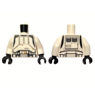 white torso sw armor hovertank pilot with black and dark gray lines and dark tan dirt spots pattern white arms black hands