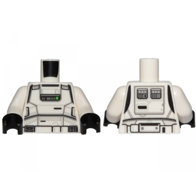 white torso sw imperial patrol trooper armor pattern white arms black hands