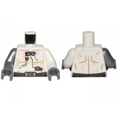 white torso sw darth vader bacta tank pattern white arm left flat silver arm right dark bluish gray hands