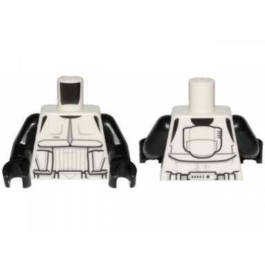 white torso sw detailed armor scout trooper narrow belt pattern black arms black hands