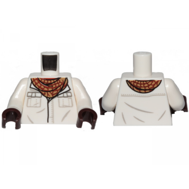white torso shirt dark tan and dark red neckerchief pattern white arms dark brown hands