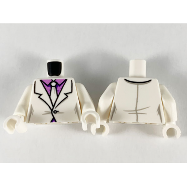 white torso suit medium lavender shirt white tie pattern white arms white hands