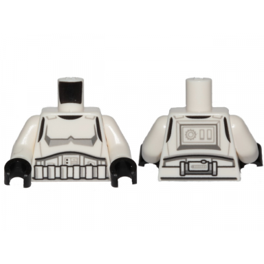 white torso sw armor stormtrooper simplified armor with shoulder belts pattern white arms black hands
