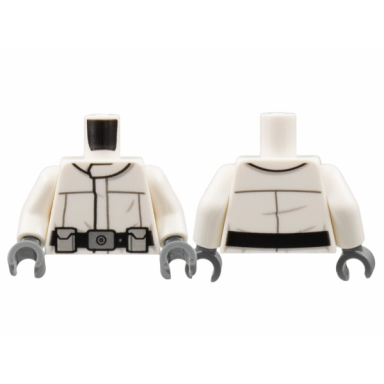 white torso sw imperial crew uniform jacket with wide black belt large silver buckle and light bluish gray boxes pattern white arms dark bluish gray hands