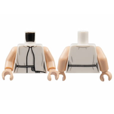 white torso female robe tied belt pattern light nougat arms light nougat hands