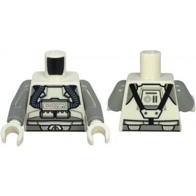 white torso sw clone pilot with sand blue hoses light bluish gray belt black and white buttons pattern light bluish gray arms white hands