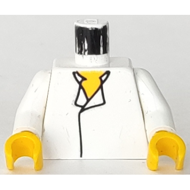 white torso sw shirt open collar yellow chest pattern han solo white arms yellow hands