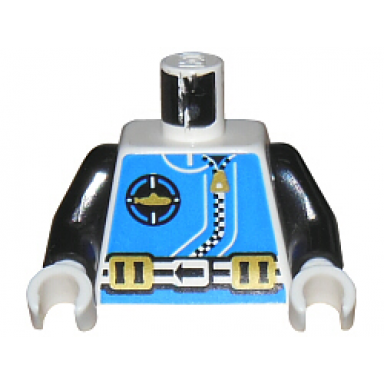 white torso aquazone aquanaut sub logo zipper and weight belt pattern black arms white hands