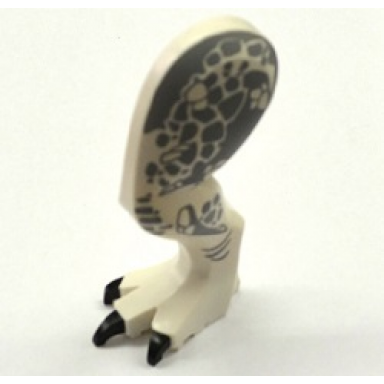 white dinosaur leg large rear tyrannosaurus rex with pin black claws and dark bluish gray scales pattern - left