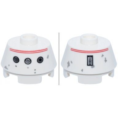 white cone 2 x 2 truncated with sw r5-d4 astromech droid plain top pattern