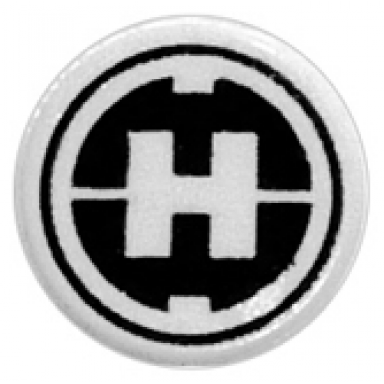 white tile round 1 x 1 with hero factory h pattern