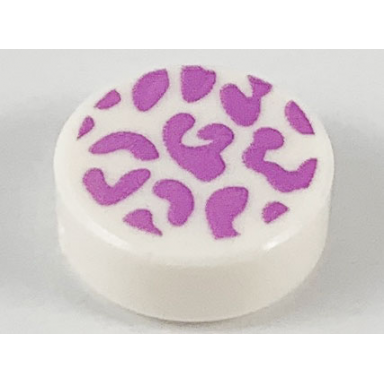 white tile round 1 x 1 with medium lavender splotches pattern