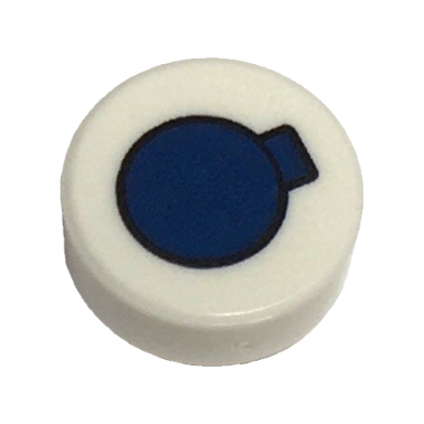 white tile round 1 x 1 with dark blue circle with tab spray can top pattern