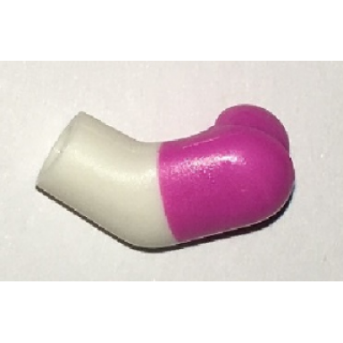 white arm left with molded dark pink short sleeve pattern