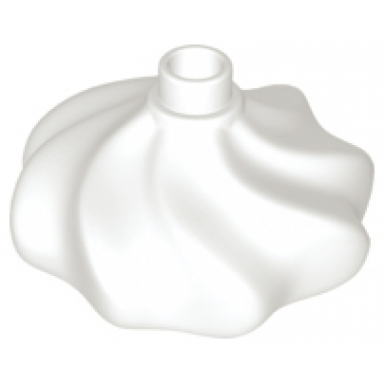 white duplo cupcake top with swirl icing and stud