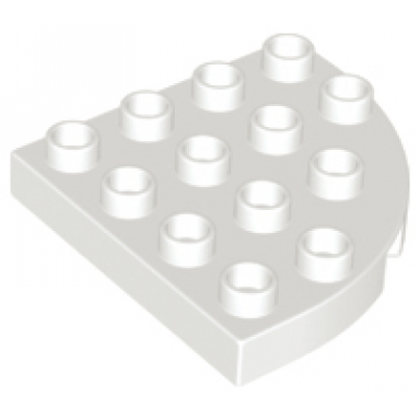 white duplo plate round corner 4 x 4