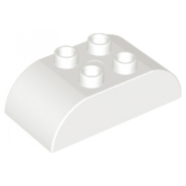 white duplo brick 2 x 4 slope curved double
