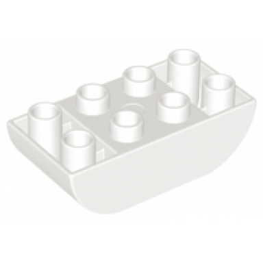 white duplo brick 2 x 4 slope curved inverted double