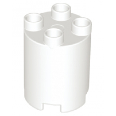 white duplo brick round 2 x 2 x 2
