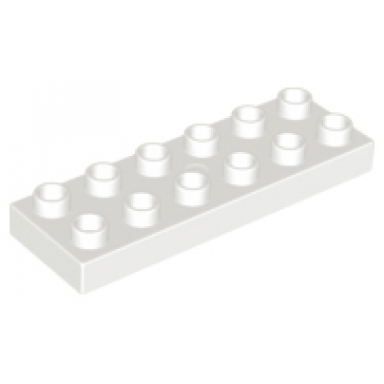 white duplo plate 2 x 6