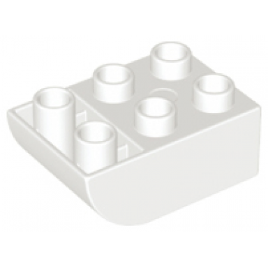 white duplo brick 2 x 3 slope curved inverted