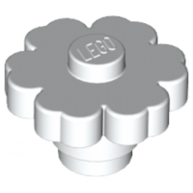 white plant flower 2 x 2 rounded - solid stud