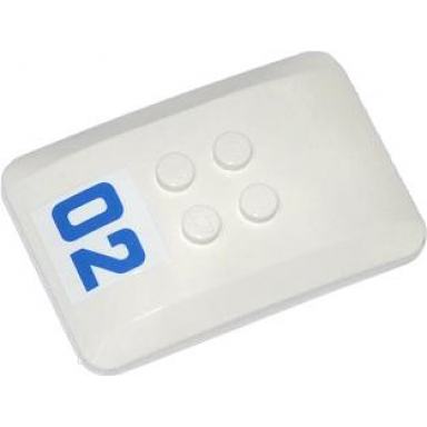 white wedge 6 x 4 x 2 3 quad curved with blue 02 pattern sticker - set 60042