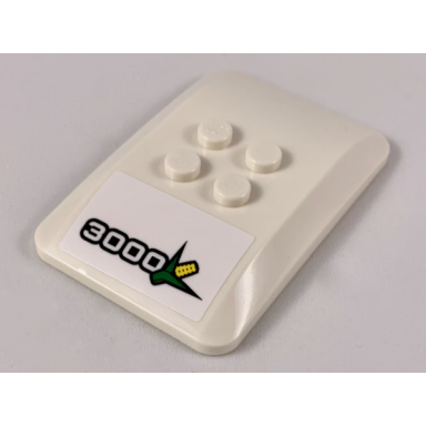 white wedge 6 x 4 x 2 3 quad curved with 3000 and ear of corn pattern sticker - set 60223