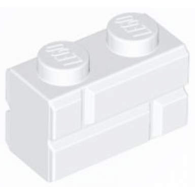 white brick modified 1 x 2 with masonry profile