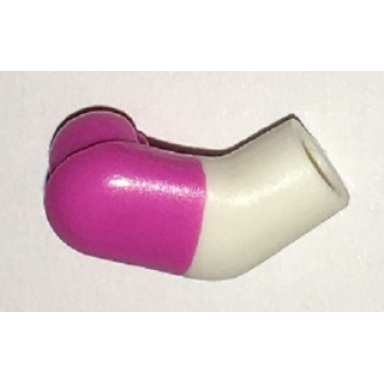 white arm right with molded dark pink short sleeve pattern
