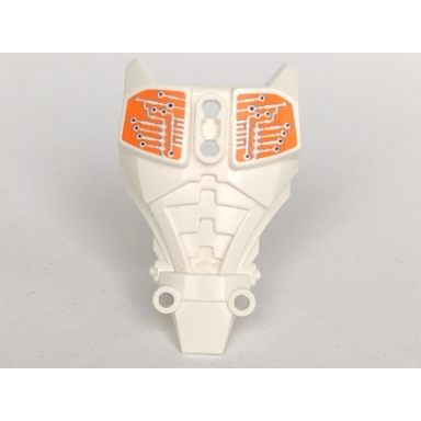 white hero factory full torso armor with white and orange circuitry pattern