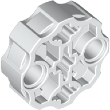 white technic axle connector block round with 2 pin holes and 3 axle holes hero factory weapon barrel