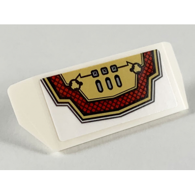 white vehicle spoiler with bar handle with gold armor plate and red mesh pattern sticker - set 77102