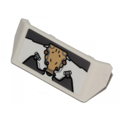 white vehicle spoiler with bar handle with dark bluish gray and tan hull plates pattern sticker - set 76989