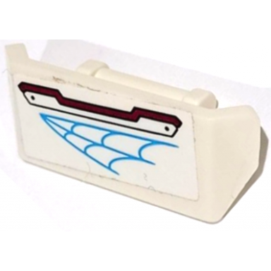 white vehicle spoiler with bar handle with medium azure spider web and magenta armor plate pattern model left side sticker - set 76115