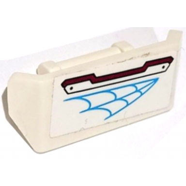 white vehicle spoiler with bar handle with medium azure spider web and magenta armor plate pattern model right side sticker - set 76115