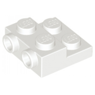 white plate modified 2 x 2 x 2 3 with 2 studs on side