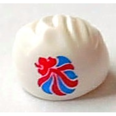 white minifigure headgear cap swimming with team gb logo pattern